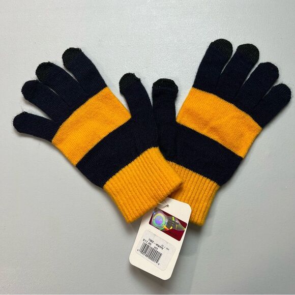 NWT Navy Striped Glove And Scarf Set Logofit Medium Gloves - Picture 5 of 9